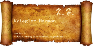 Kriegler Herman névjegykártya